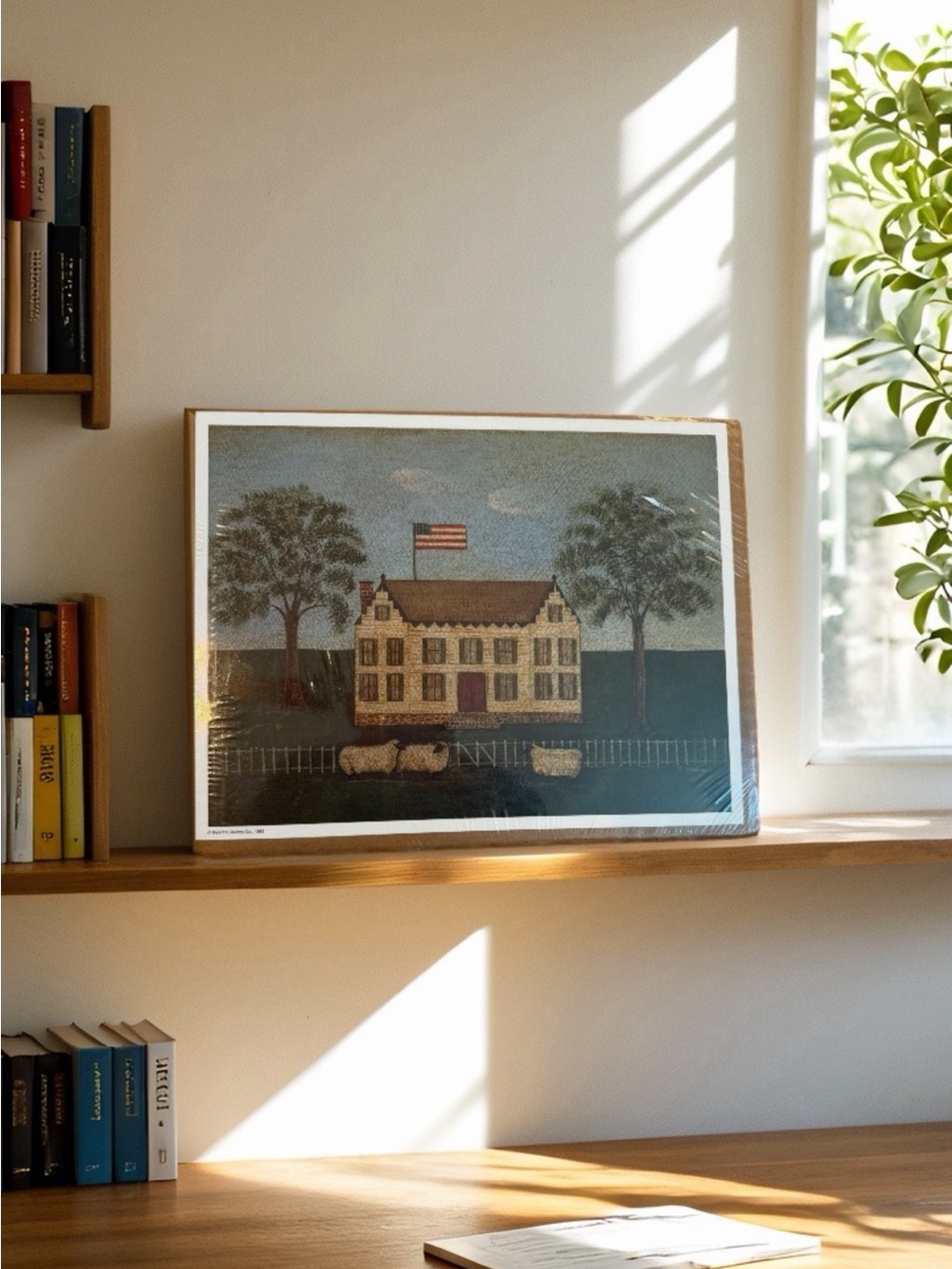 N Schneeman Folk Art Vtg Farm House 1993 Unframed Unopened New